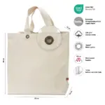 KALKUTTA – Canvas tas met bodem- en zijvouw, voorzien van metalen oogjes — productfoto 3