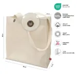 KOCHI – Canvas tas met bodem- en zijvouw, voorzien van metalen oogjes — productfoto 3