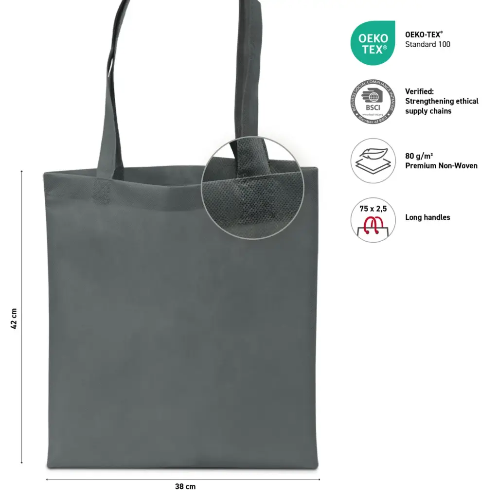 MUNICH – Tote bag with long handles – anthracite