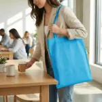 MUNICH – Tote bag with long handles – neon blue