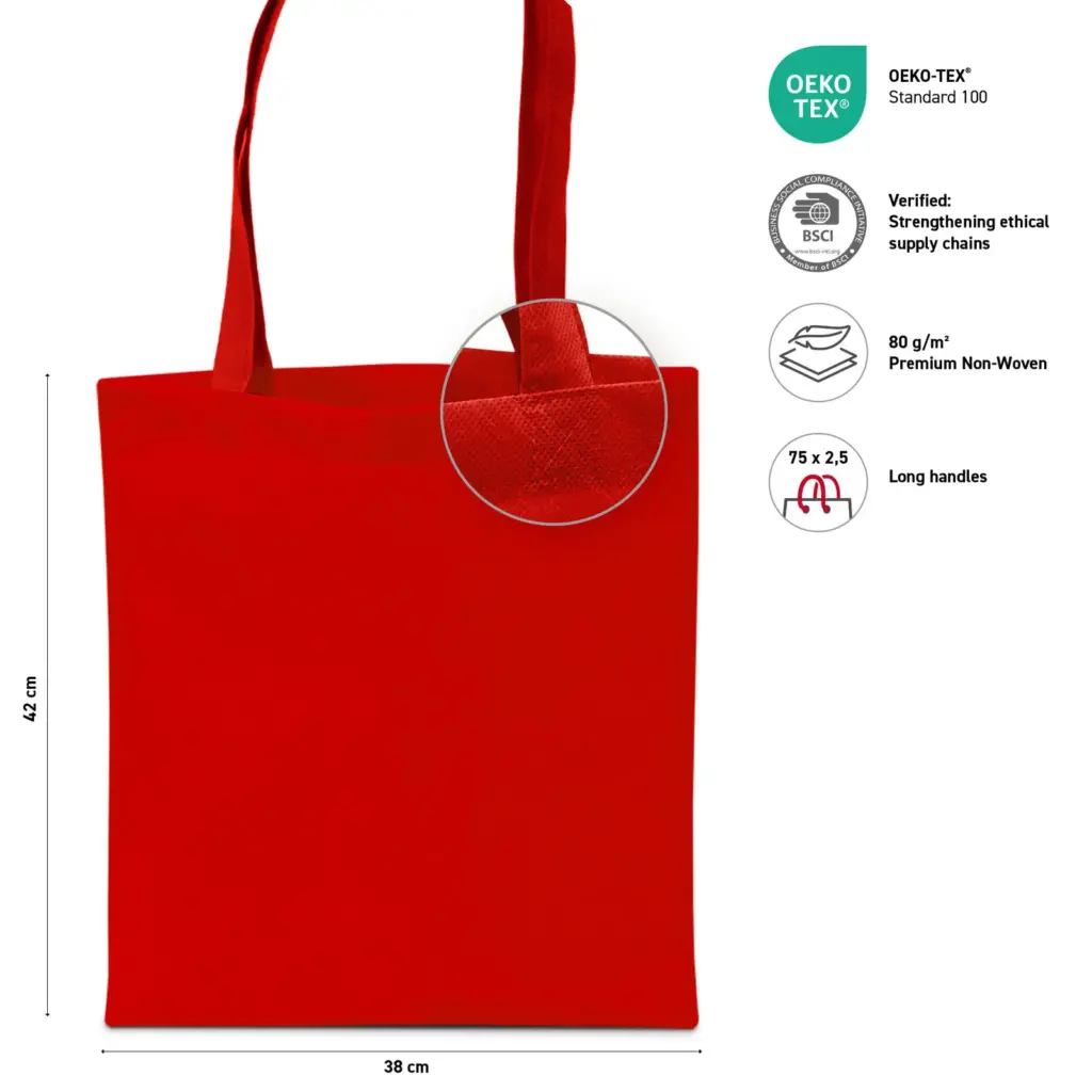 MUNICH – Tote bag with long handles – red