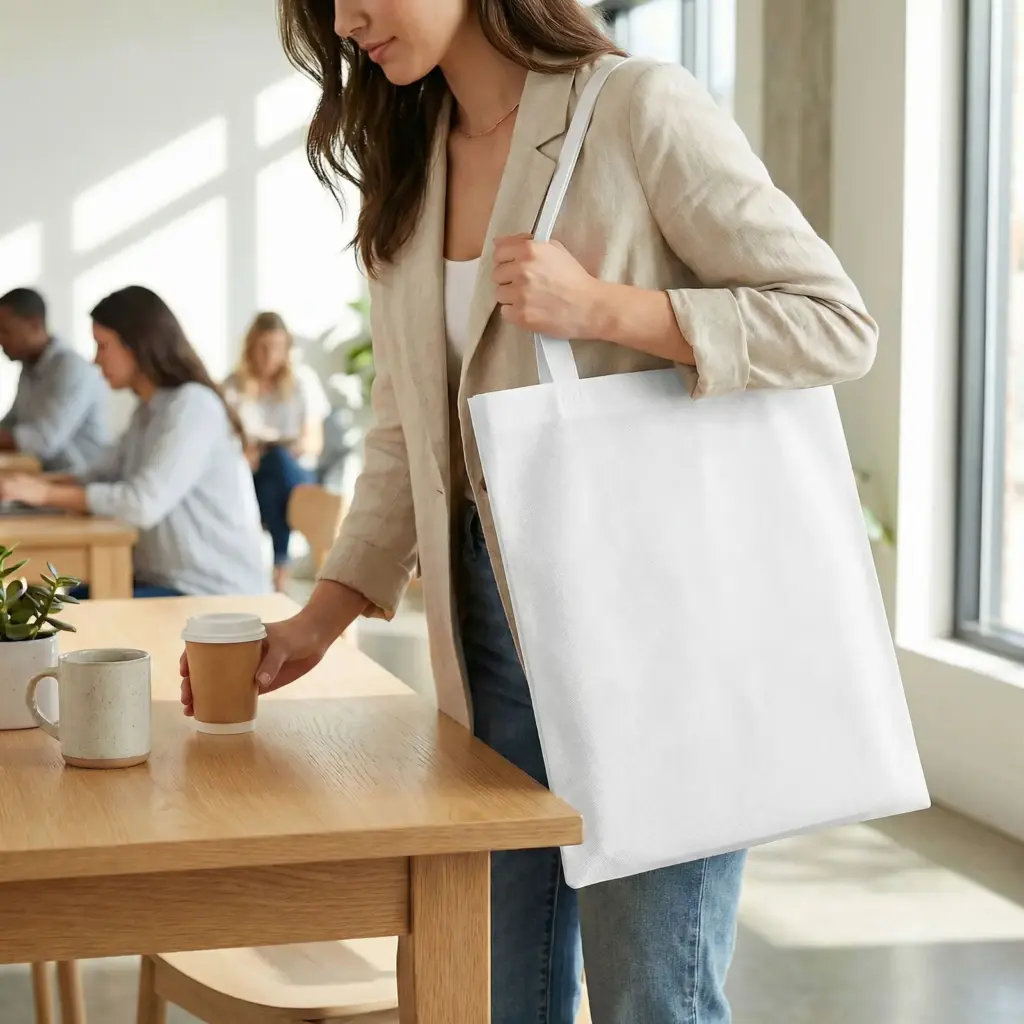 MUNICH – Tote bag with long handles – white