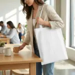 MUNICH – Tote bag with long handles – white