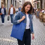Non-Woven Tasche bedrucken lange Henkel reißfest 18L — Produktfoto 23