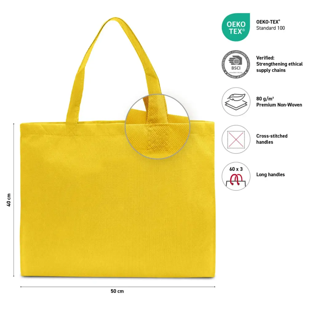 ZURICH – Grote shopper met lange handvatten – geel