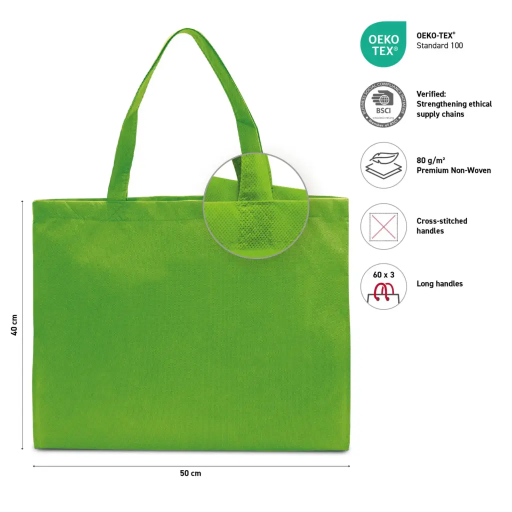 ZURICH – Grote shopper met lange handvatten – lichtgroen