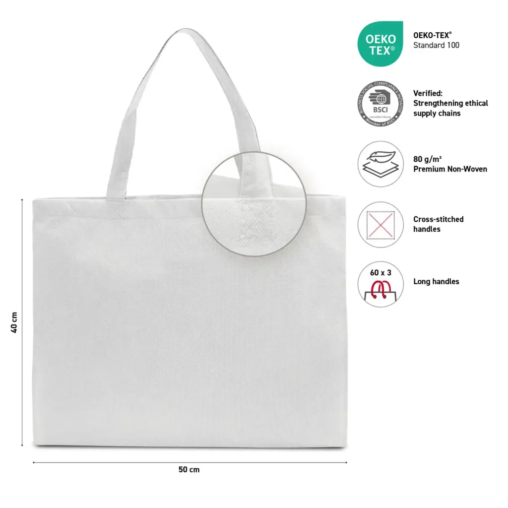 ZURICH – Grote shopper met lange handvatten – wit