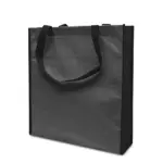 LISBOA – Shopper met bodem- en zijvouw, antraciet/zwart