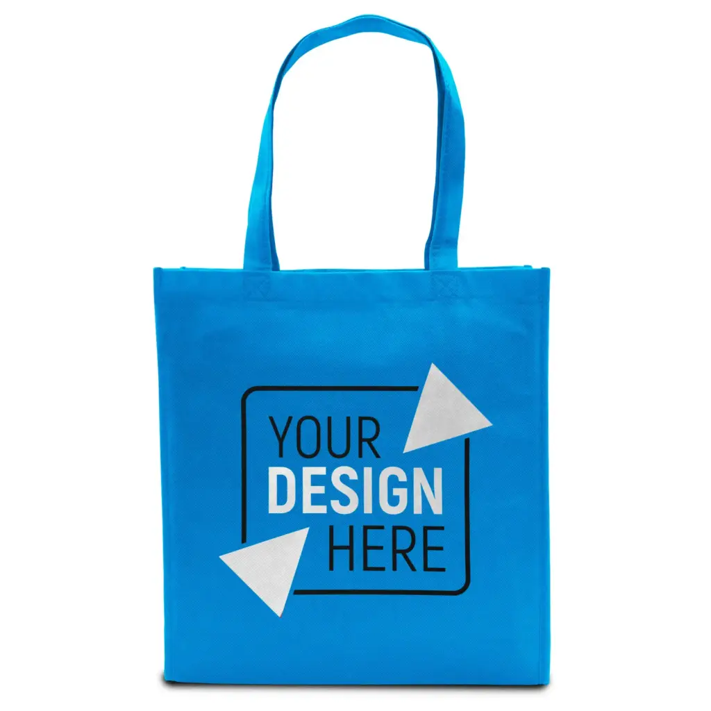 LISBOA – Tote bag with bottom and side fold – neon blue