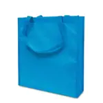 LISBOA – Shopper met bodem- en zijvouw, cyan blauw
