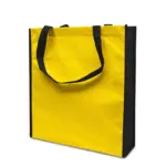 LISBOA – Shopper met bodem- en zijvouw, geel / zwart