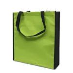 LISBOA – Shopper met bodem- en zijvouw, lichtgroen / zwart