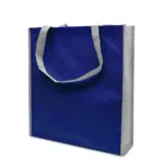 LISBOA – Shopper met bodem- en zijvouw, marineblauw/grijs