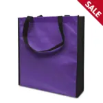 LISBOA – Shopper met bodem- en zijvouw, paars/zwart