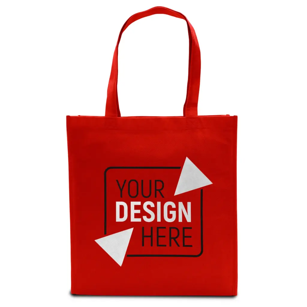 LISBOA – Tote bag with bottom and side fold – red
