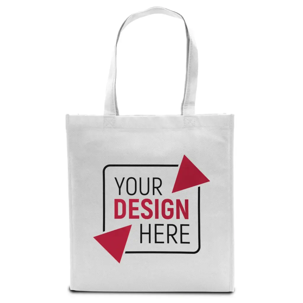 LISBOA – Tote bag with bottom and side fold – white