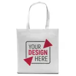 LISBOA – Tote bag with bottom and side fold – white