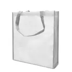 LISBOA – Shopper met bodem- en zijvouw, wit / grijs
