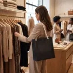 BERLIN – Kleine shopper met bodem- en zijvouw — productfoto 9