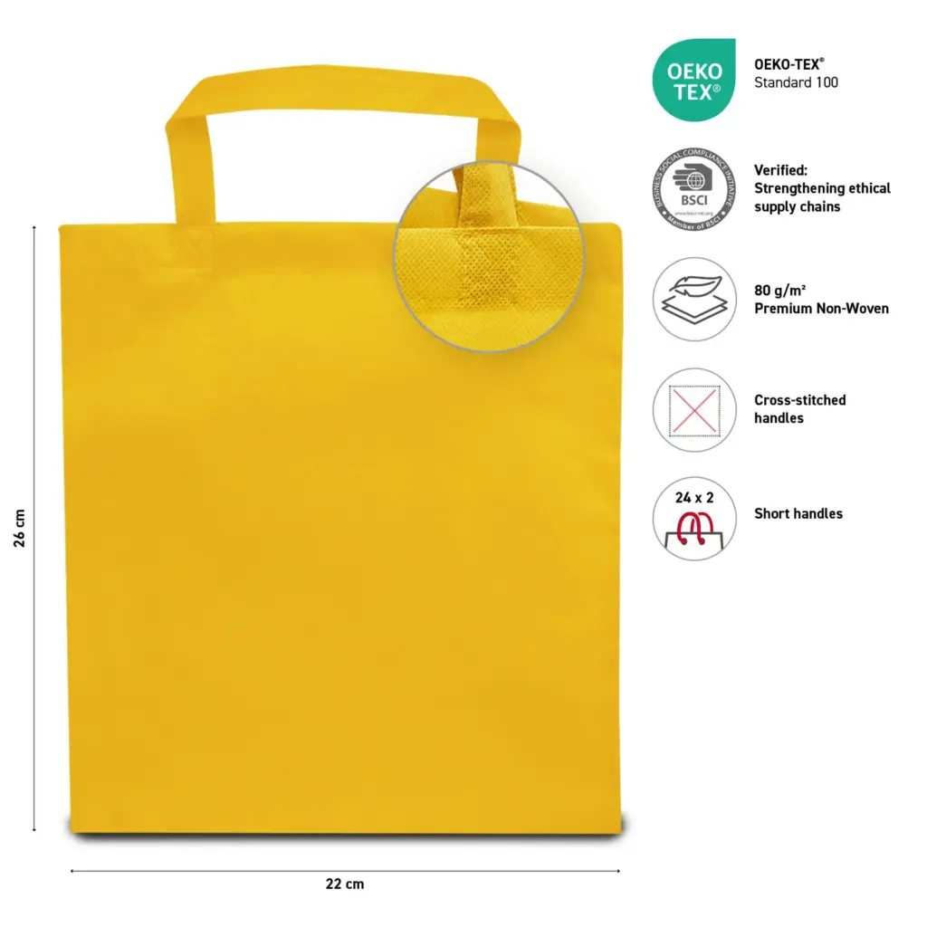 PRAG – Small tote bag with short handles –  yellow