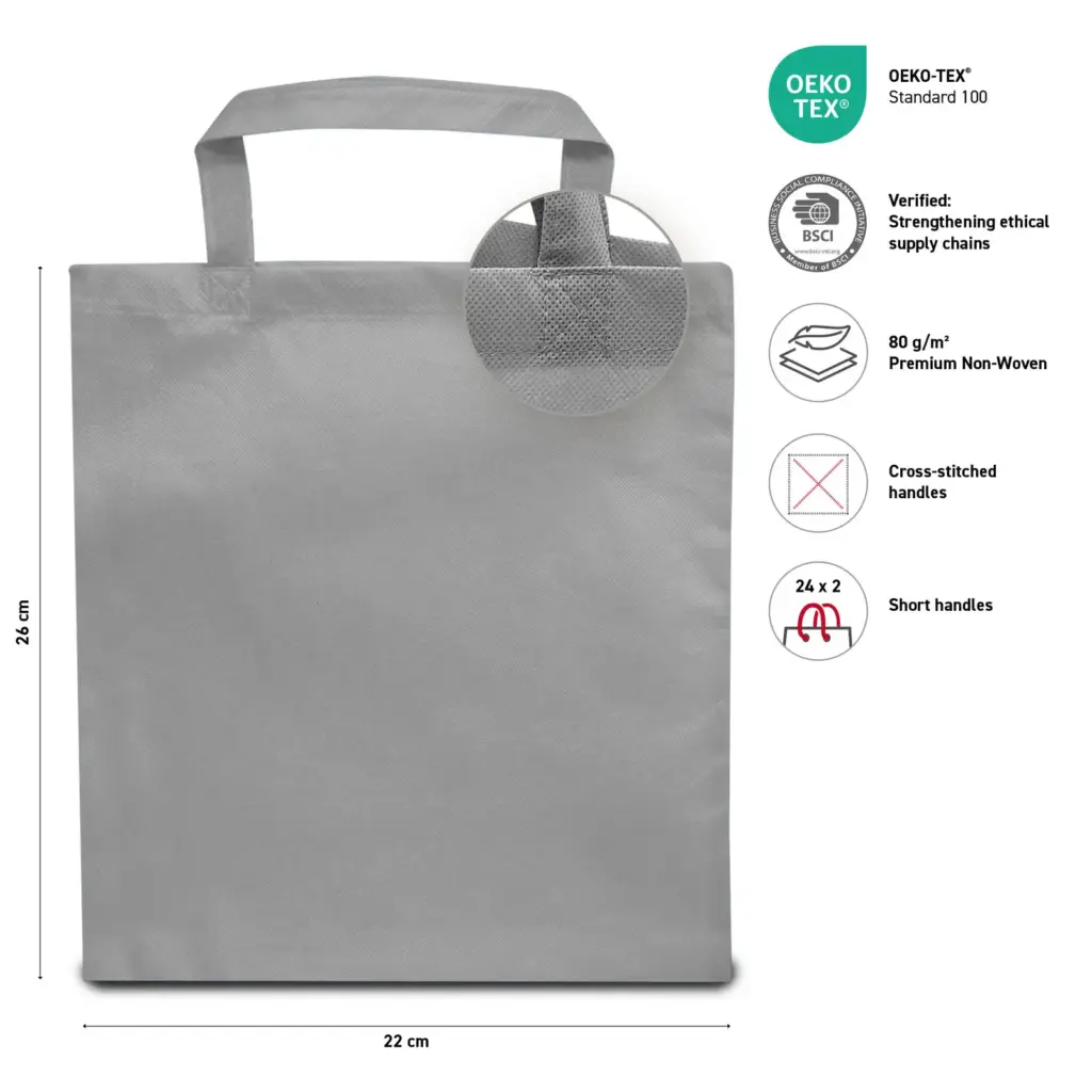 PRAG – Small tote bag with short handles – grey