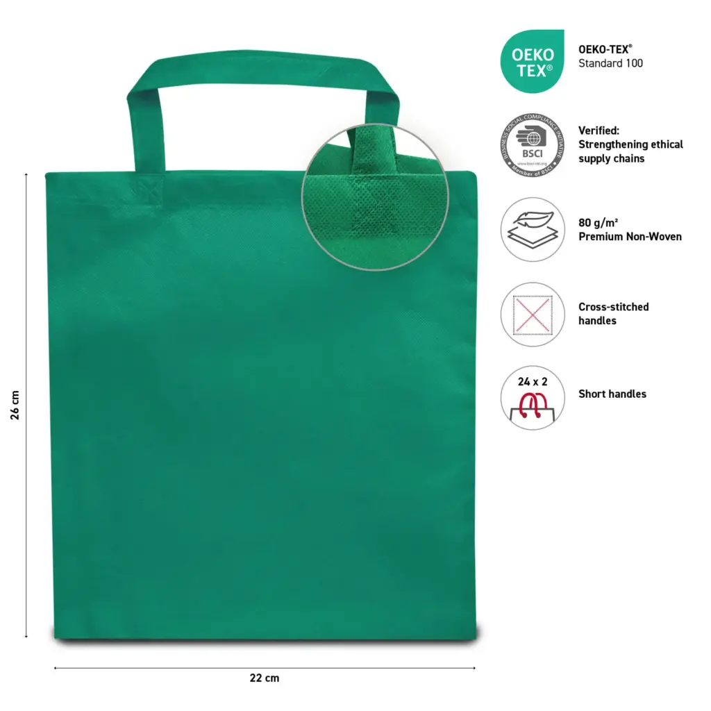 PRAG – Small tote bag with short handles – green