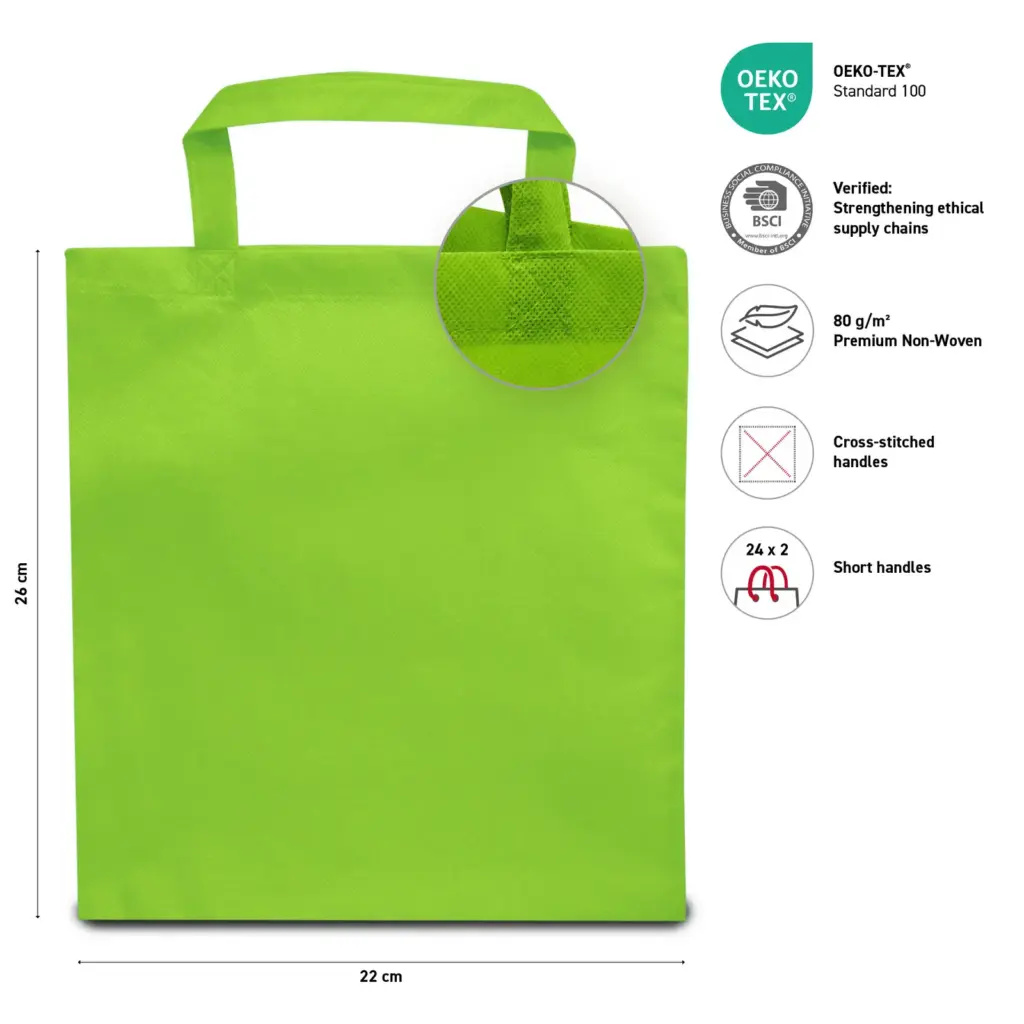 PRAG – Small tote bag with short handles – light green