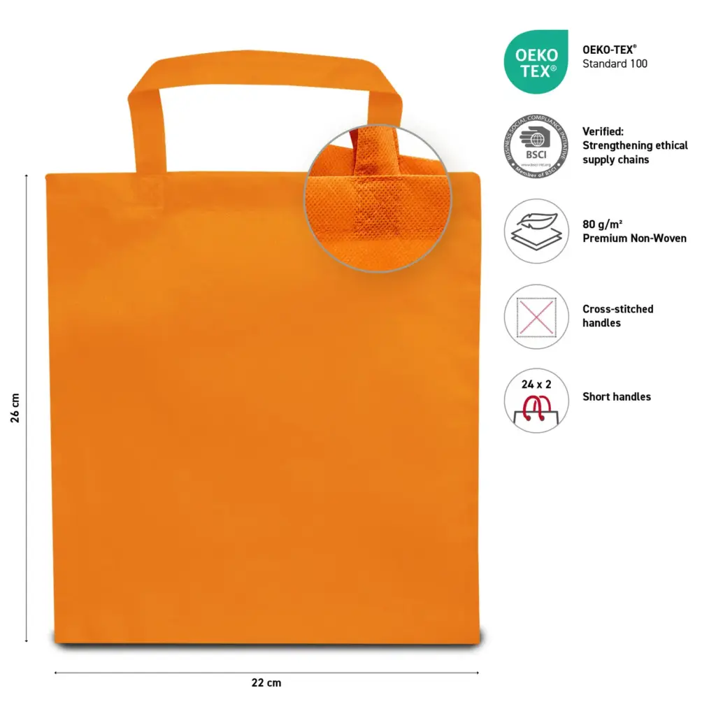 PRAG – Small tote bag with short handles – orange