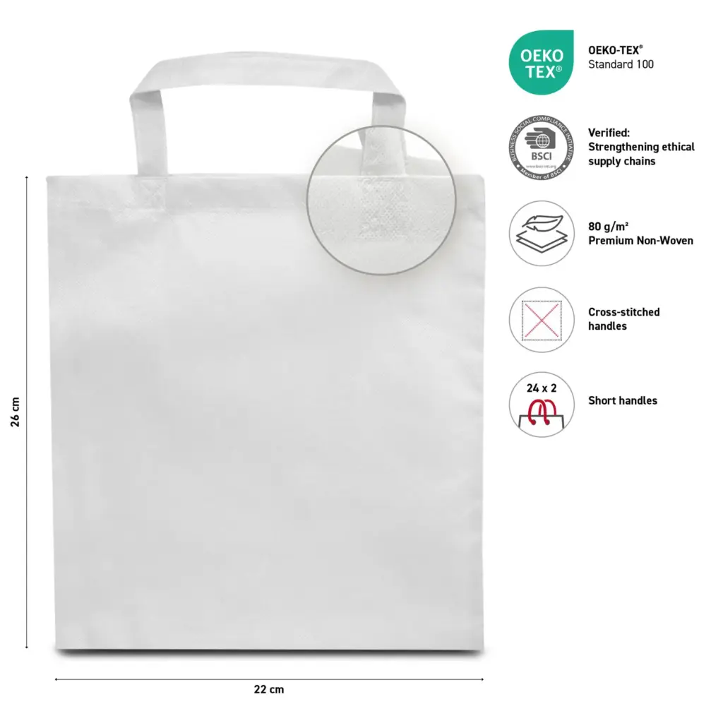 PRAG – Small tote bag with short handles – white