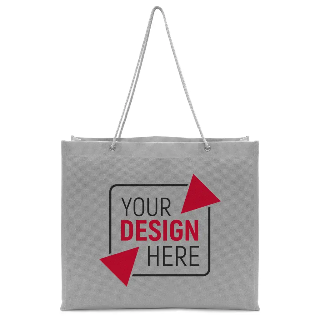 MILANO – Tote bag with silver cord handles – grey