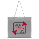 MILANO – Tote bag with silver cord handles – grey