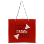 MILANO – Tote bag with silver cord handles – red