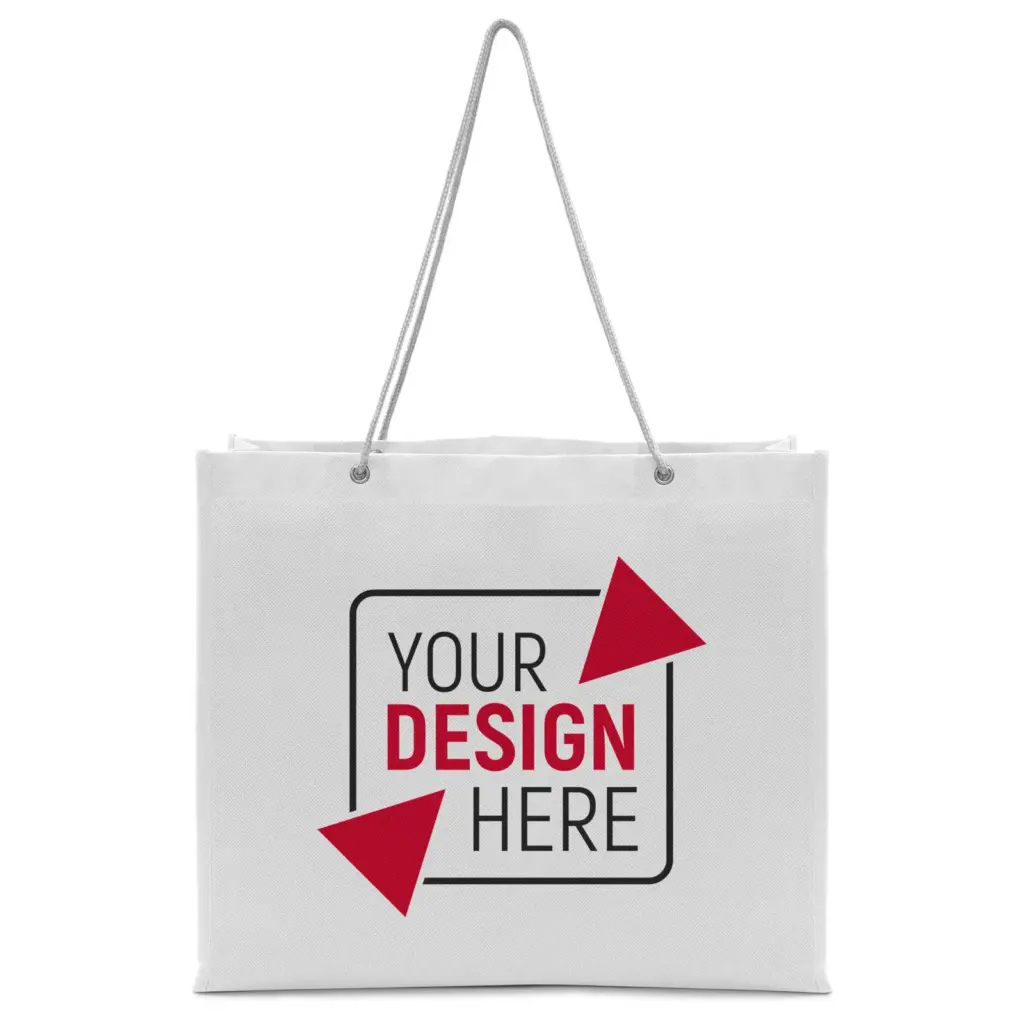 MILANO – Tote bag with silver cord handles – white