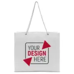 MILANO – Tote bag with silver cord handles – white