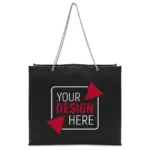 MILANO – Tote bag with silver cord handles – black