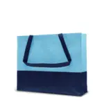 ROMA – Shopper met bodem- en zijvouwen, hemelsblauw/donkerblauw