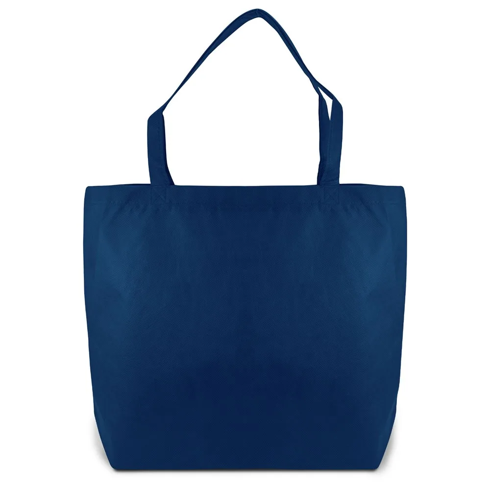 STOCKHOLM Grote tas met bodemvouw en rits marineblauw - Hidalgo-werbeartikel STOCKHOLM – Grote tas met bodemvouw en rits, marineblauw