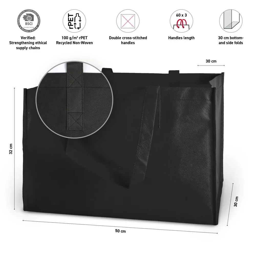 TURIN Grote tas gemaakt van gerecycled PET rPET productfoto 8 - Hidalgo-werbeartikel TURIN – Grote tas gemaakt van gerecycled PET (rPET) — productfoto 8