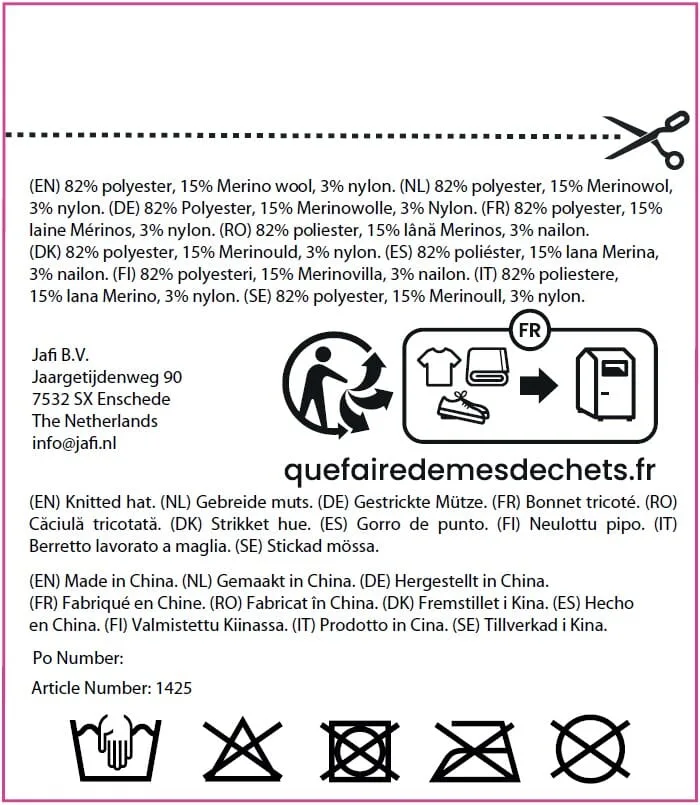 Gebreide muts 15 Merino wol productfoto 2 - Hidalgo-werbeartikel Gebreide muts, 15% Merino wol — productfoto 2