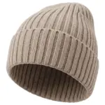 Gebreide muts, 15% Merino wol, beige (pms cool grey2c) / beige