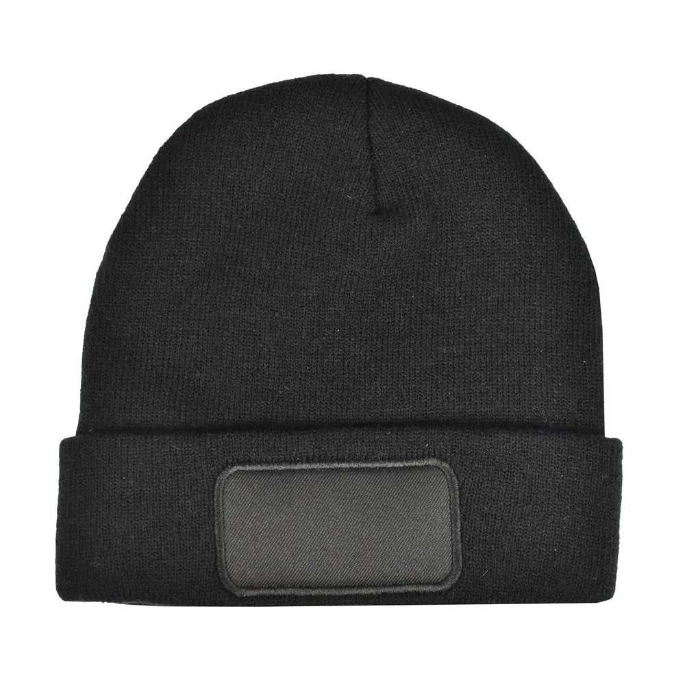 Gebreide muts met label 100% rPET