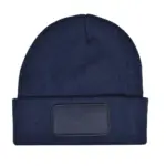 Gebreide muts met label 100% rPET, navy (pms 533c) / navy