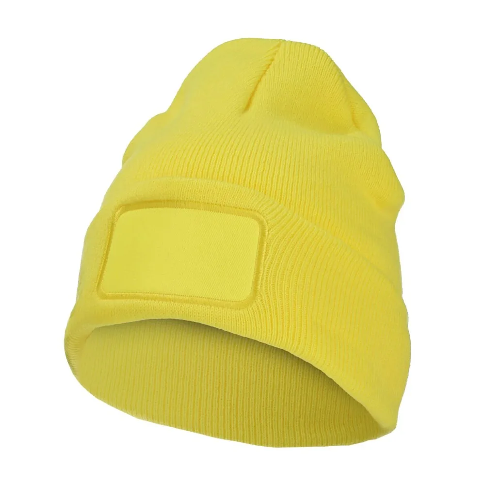 Nilton's Gebreide muts met label, geel (pms 101c) / geel