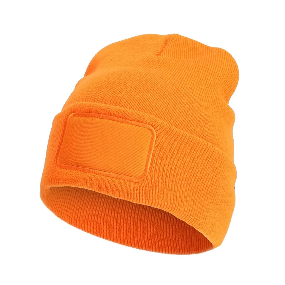 Nilton's Gebreide muts met label, oranje (pms 165c) / oranje