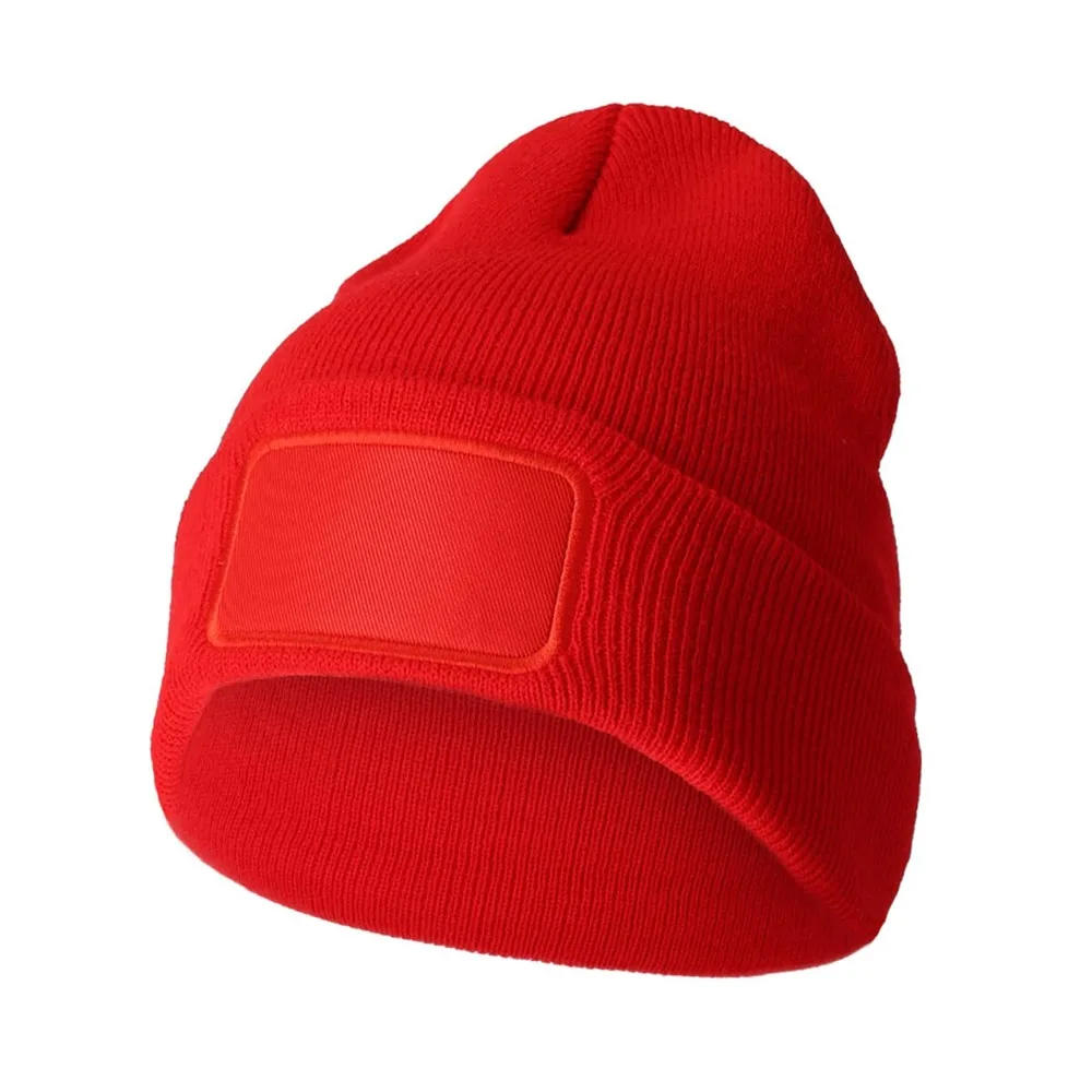 Nilton's Gebreide muts met label, rood (pms 199c) / rood