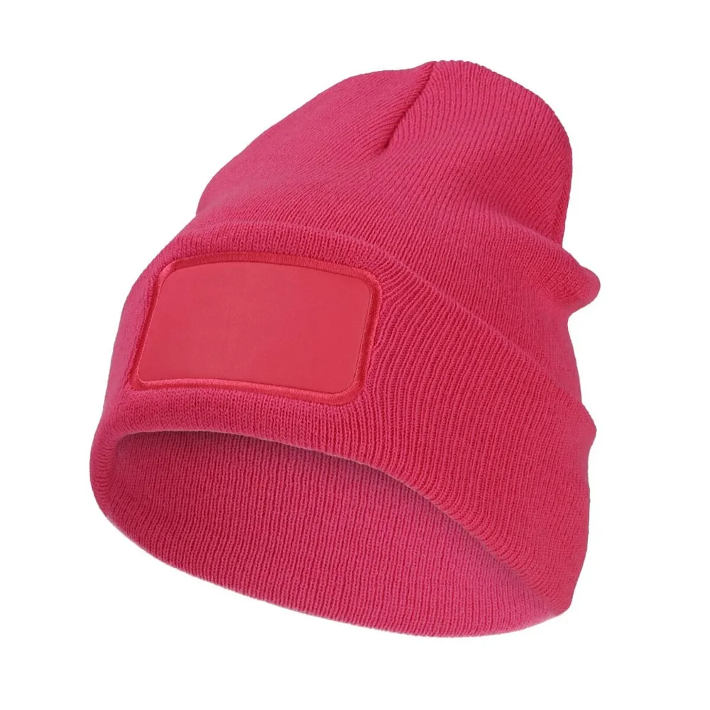 Nilton's Gebreide muts met label, roze (pms 212c) / roze