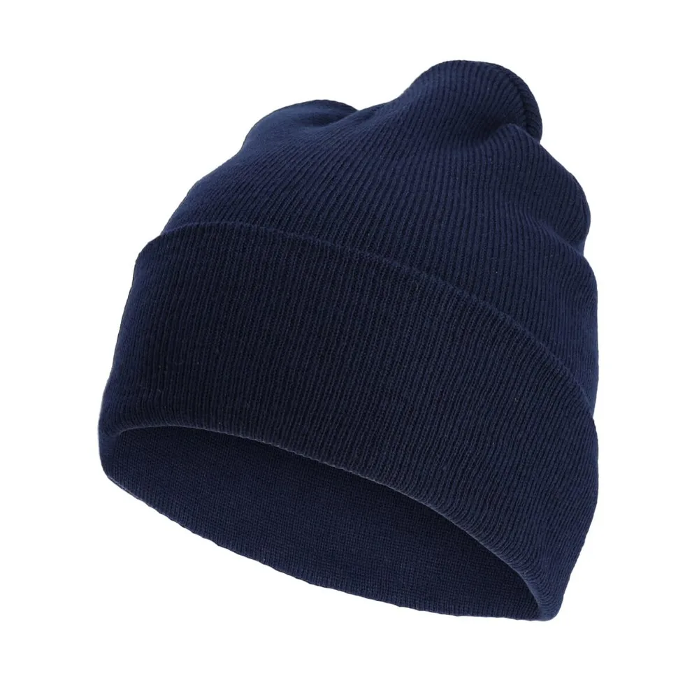 Recycled rPET branded beanie custom logo for promotion.
