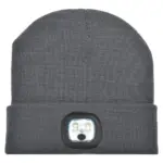 Gebreide muts met ledlamp, donkergrijs (pms cool grey 11c) / donkergrijs