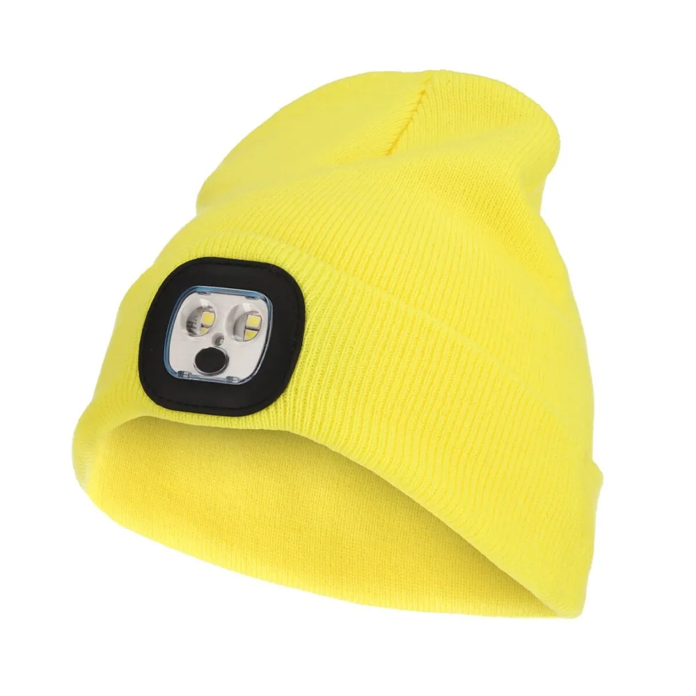 Nilton's Gebreide muts met ledlamp, geel (pms 101c) / geel