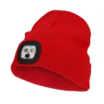 Nilton's Gebreide muts met ledlamp, rood (pms 199c) / rood